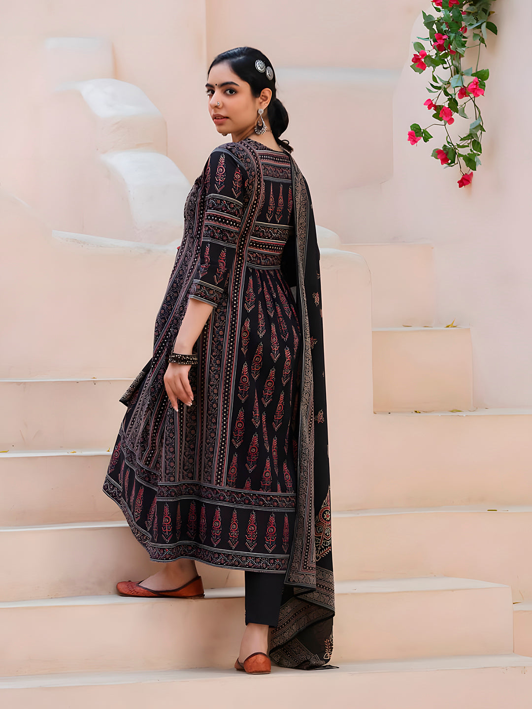 Printed & sequined Anarkali Kurta suit set Luxury