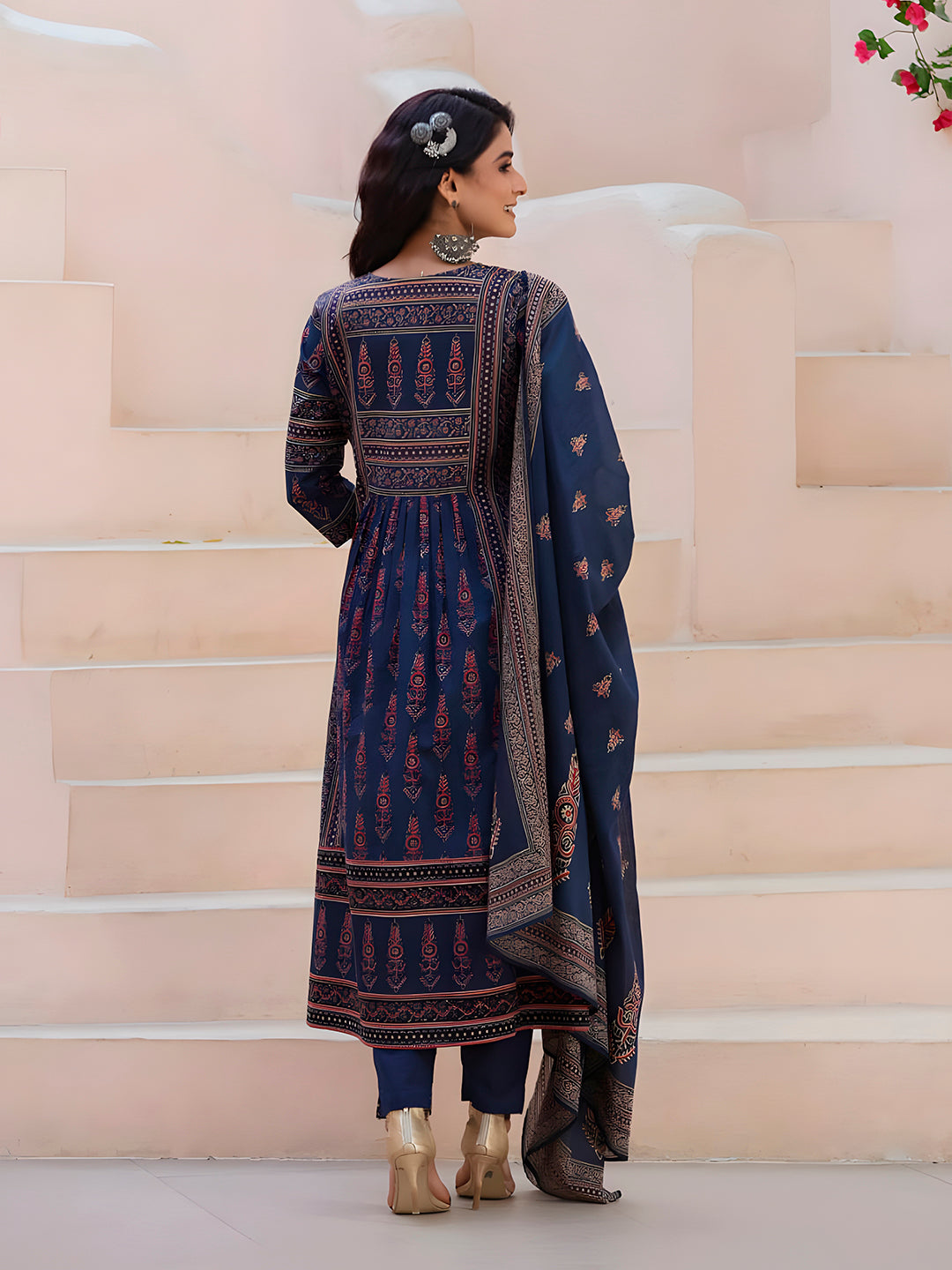 Printed & Sequined Anarkali Kurta with Pant & dupatta Luxury