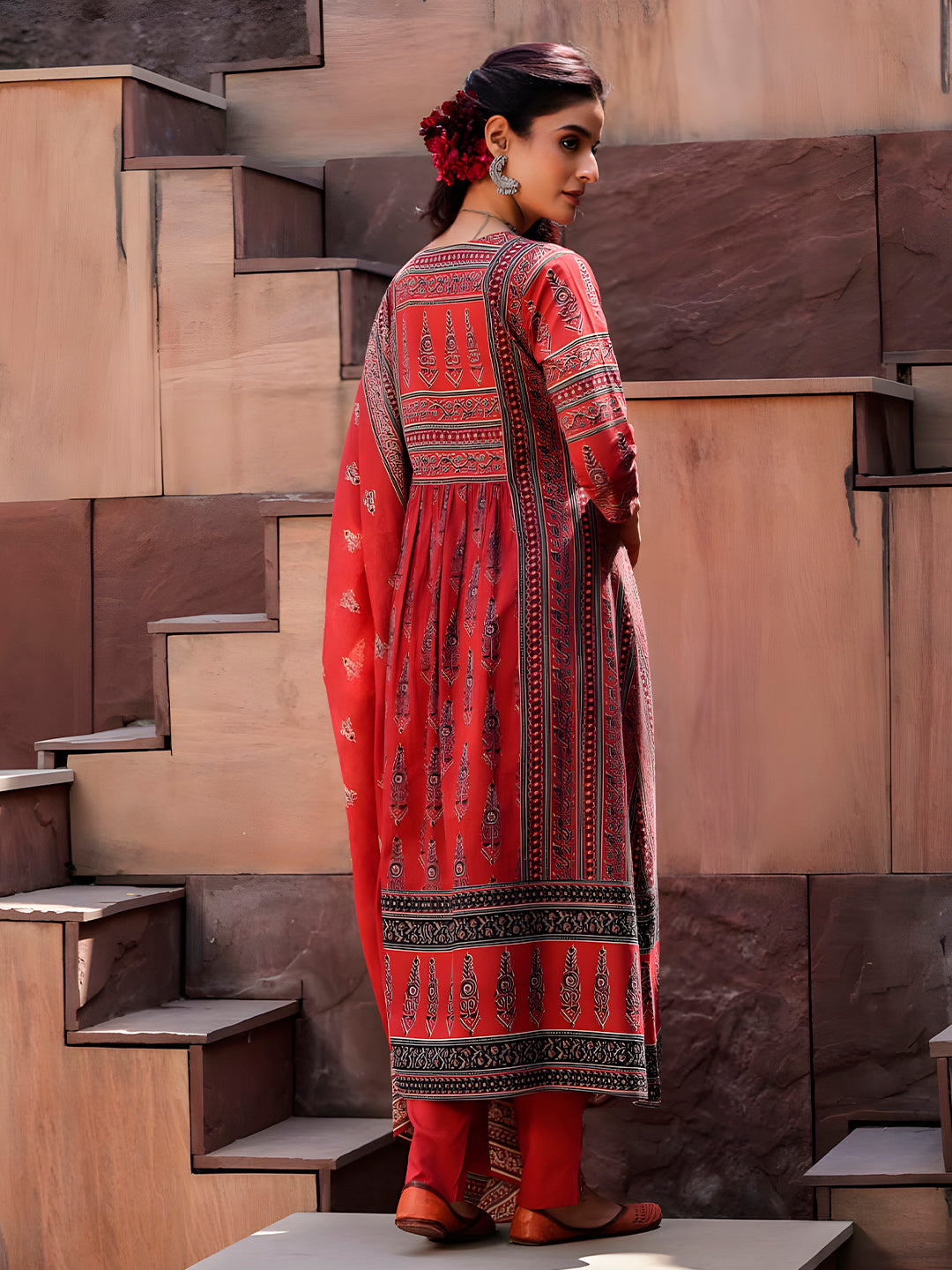 Printed & Sequined Anarkali Kurta with Pant & dupatta Luxury