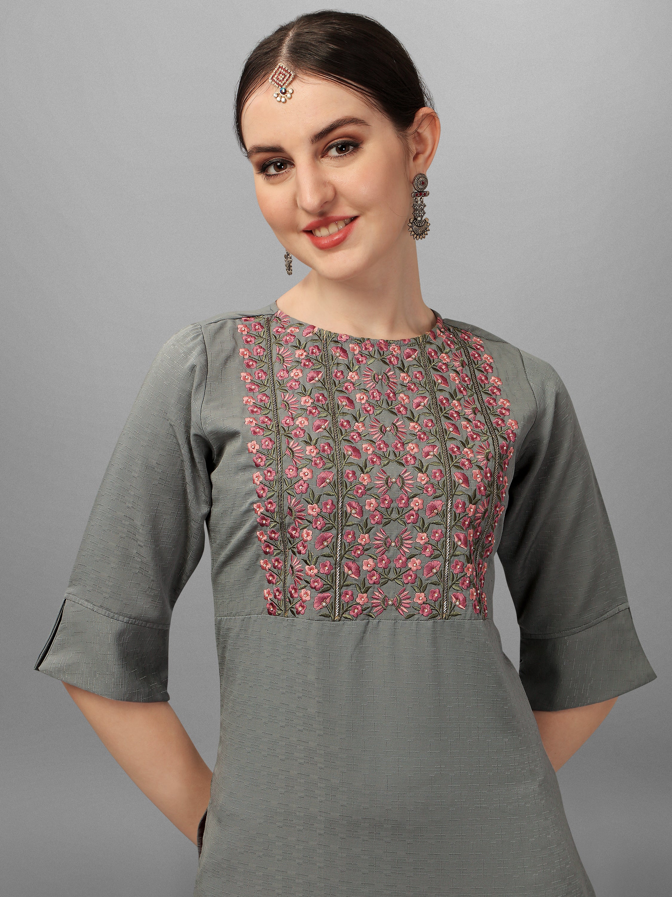 Silk Embroidered Kurta