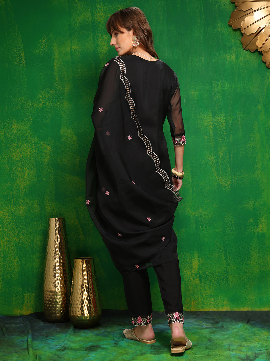 Pakistani embroidered Kurta with Pant & Dupatta