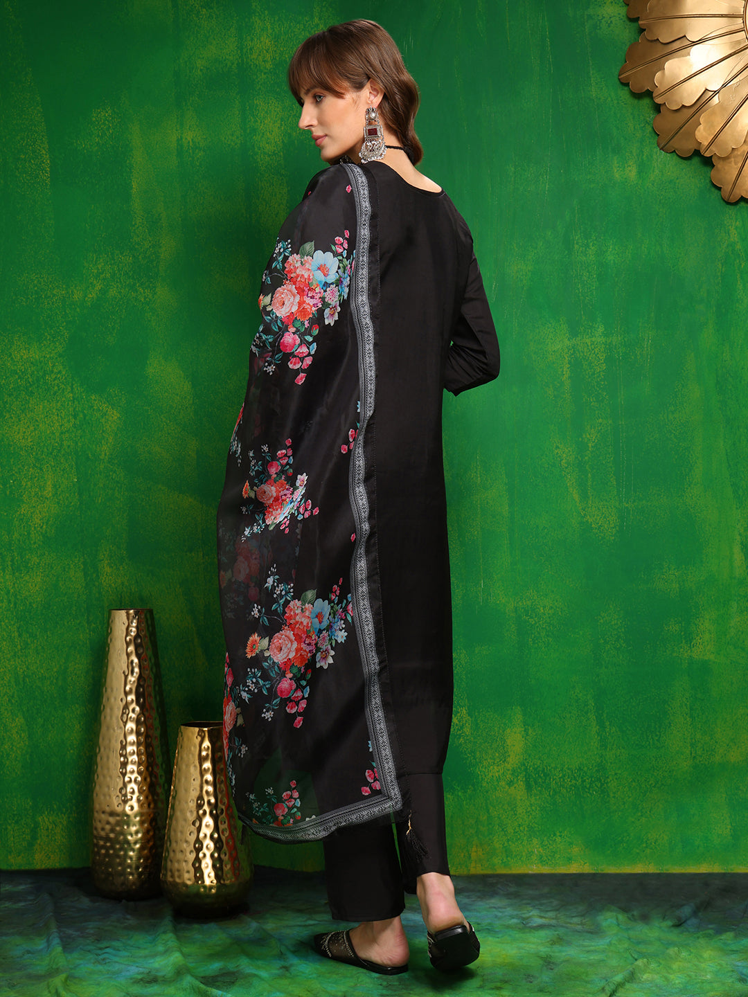 Pakistani Embroidered Kurta with Pant & Dupatta