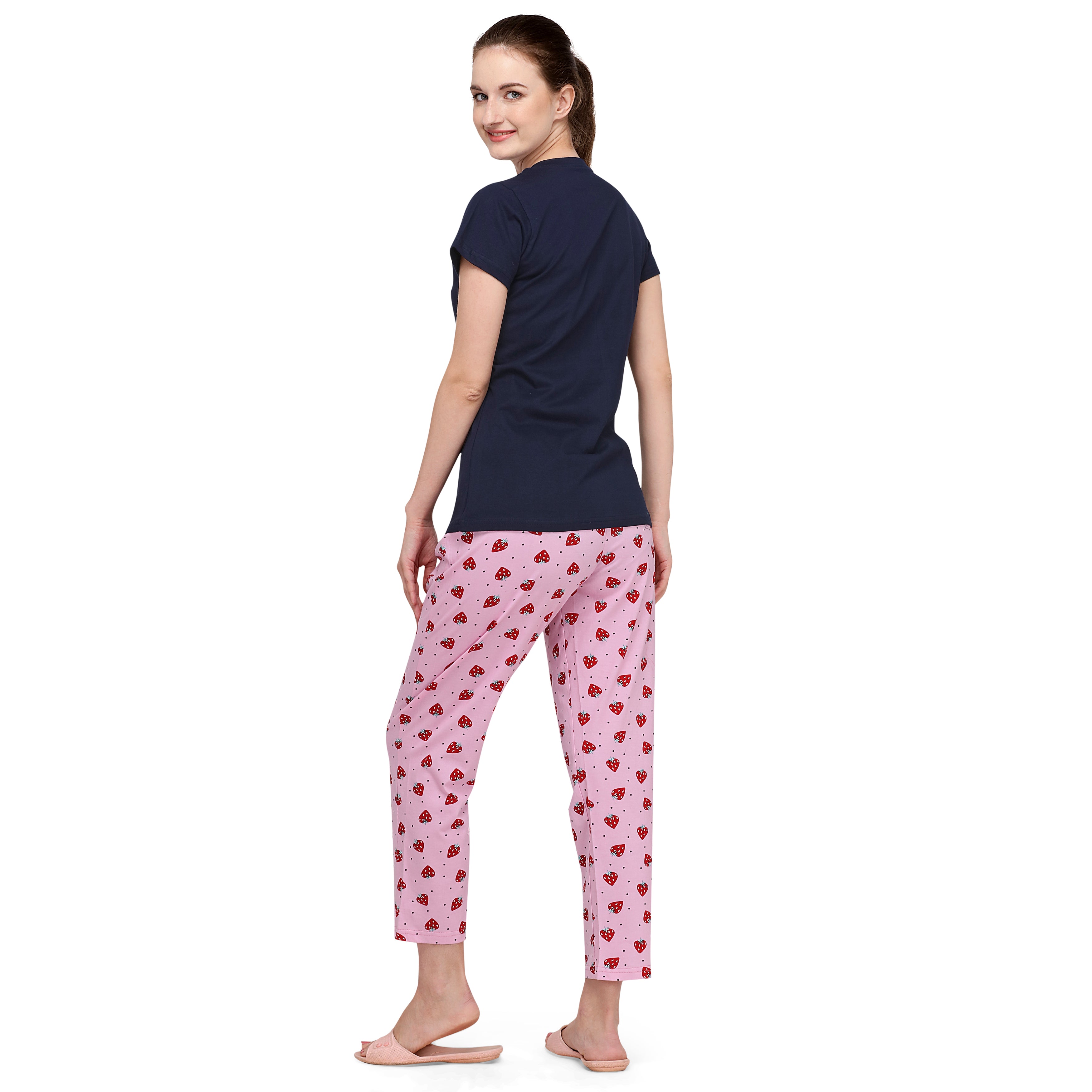 Strawberry Printed Tshirt & Pant night suit