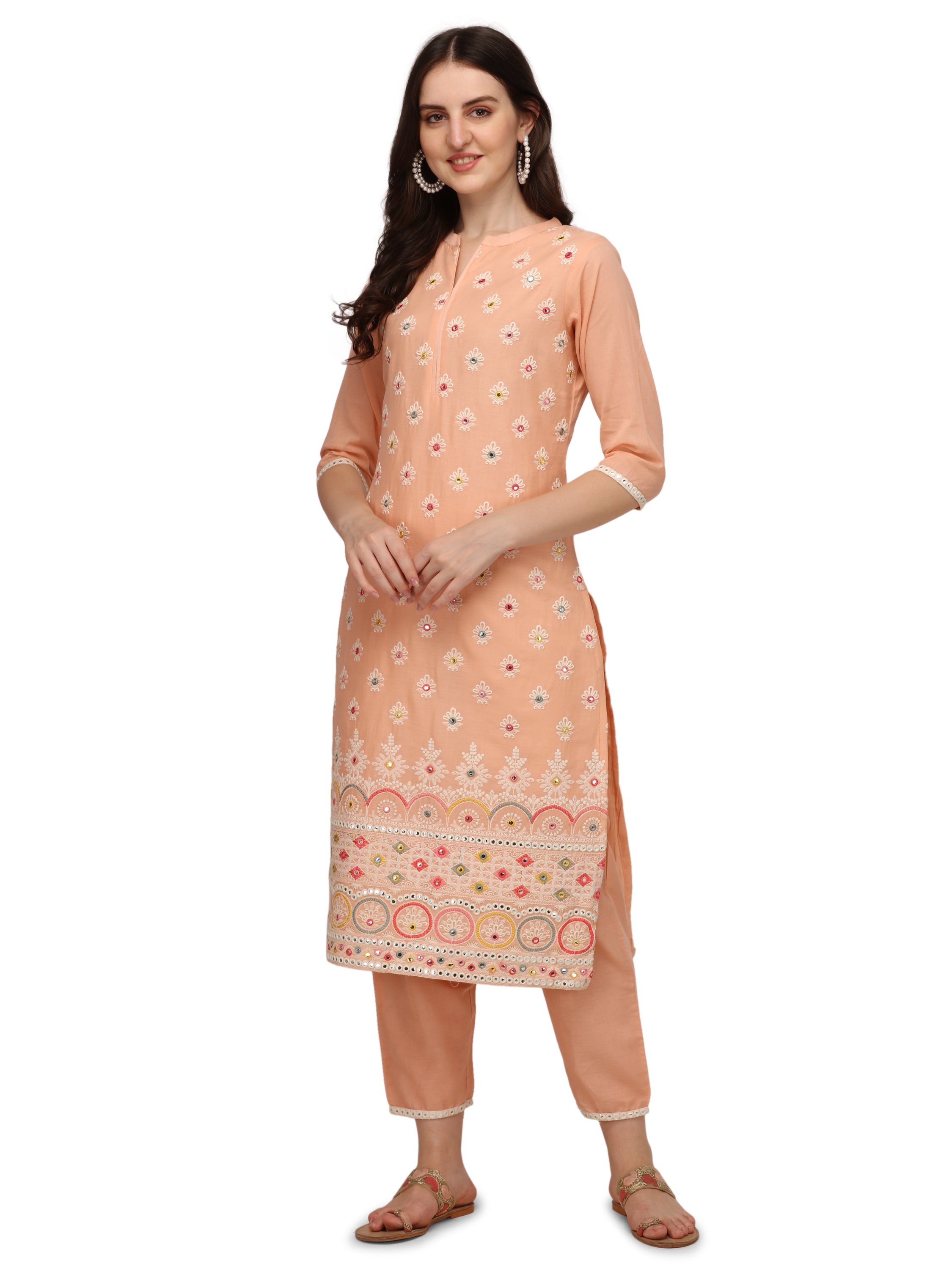 Lucknawi Embroidered Kurta with pant & Dupatta