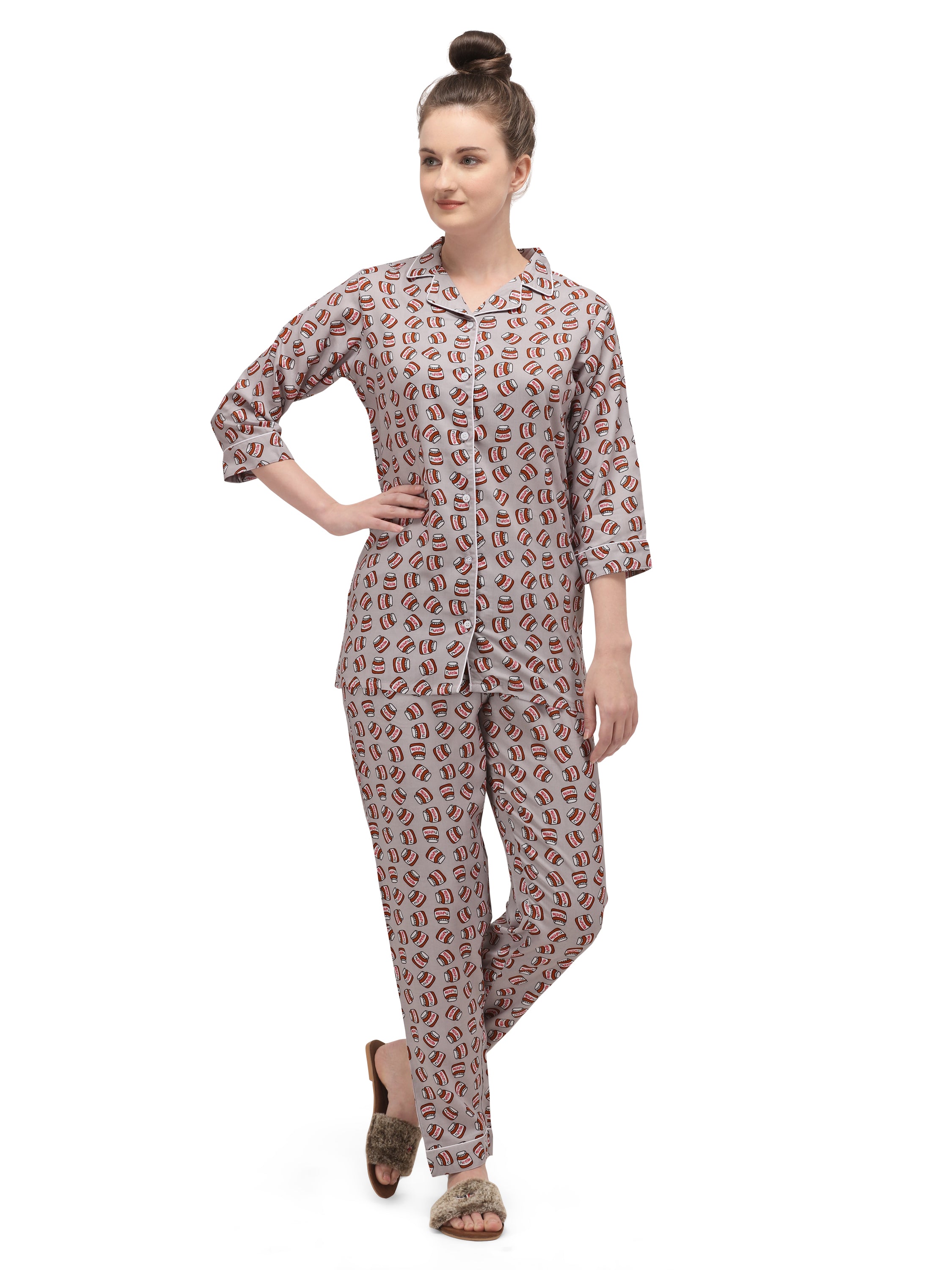 Printed Rayon Womens nightwear suit