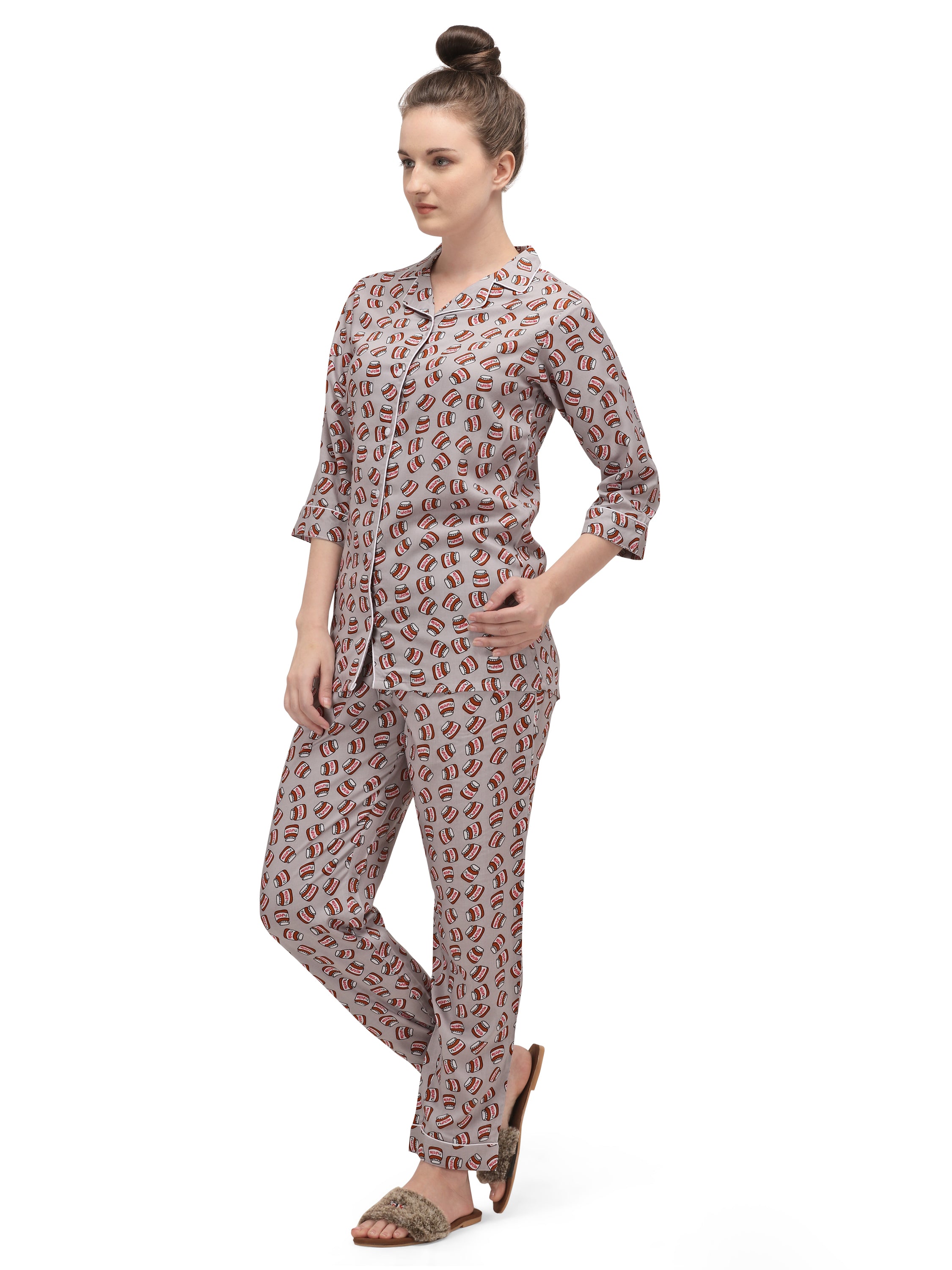 Printed Rayon Womens nightwear suit