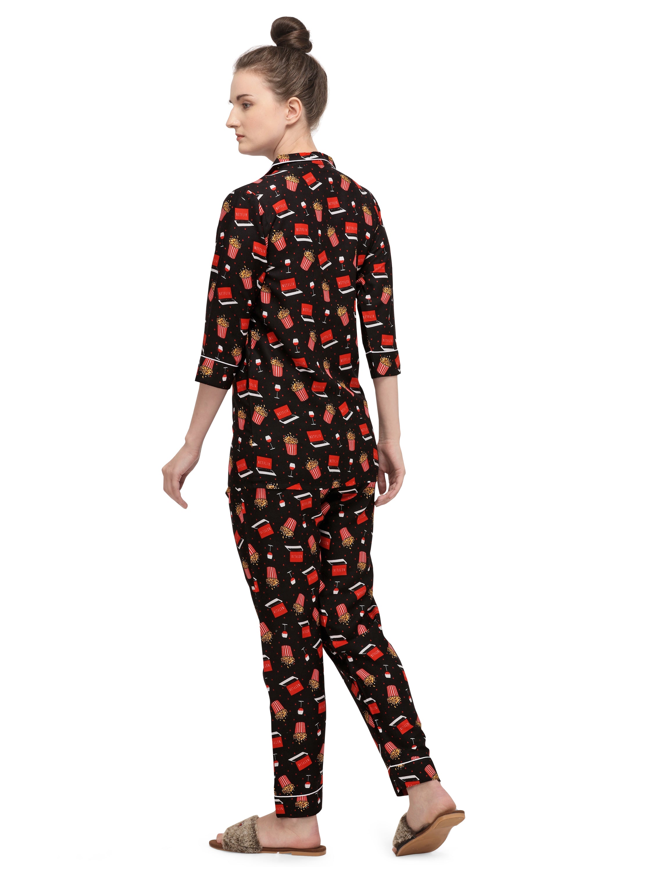 Rayon Netflix Printed Night Suit Set