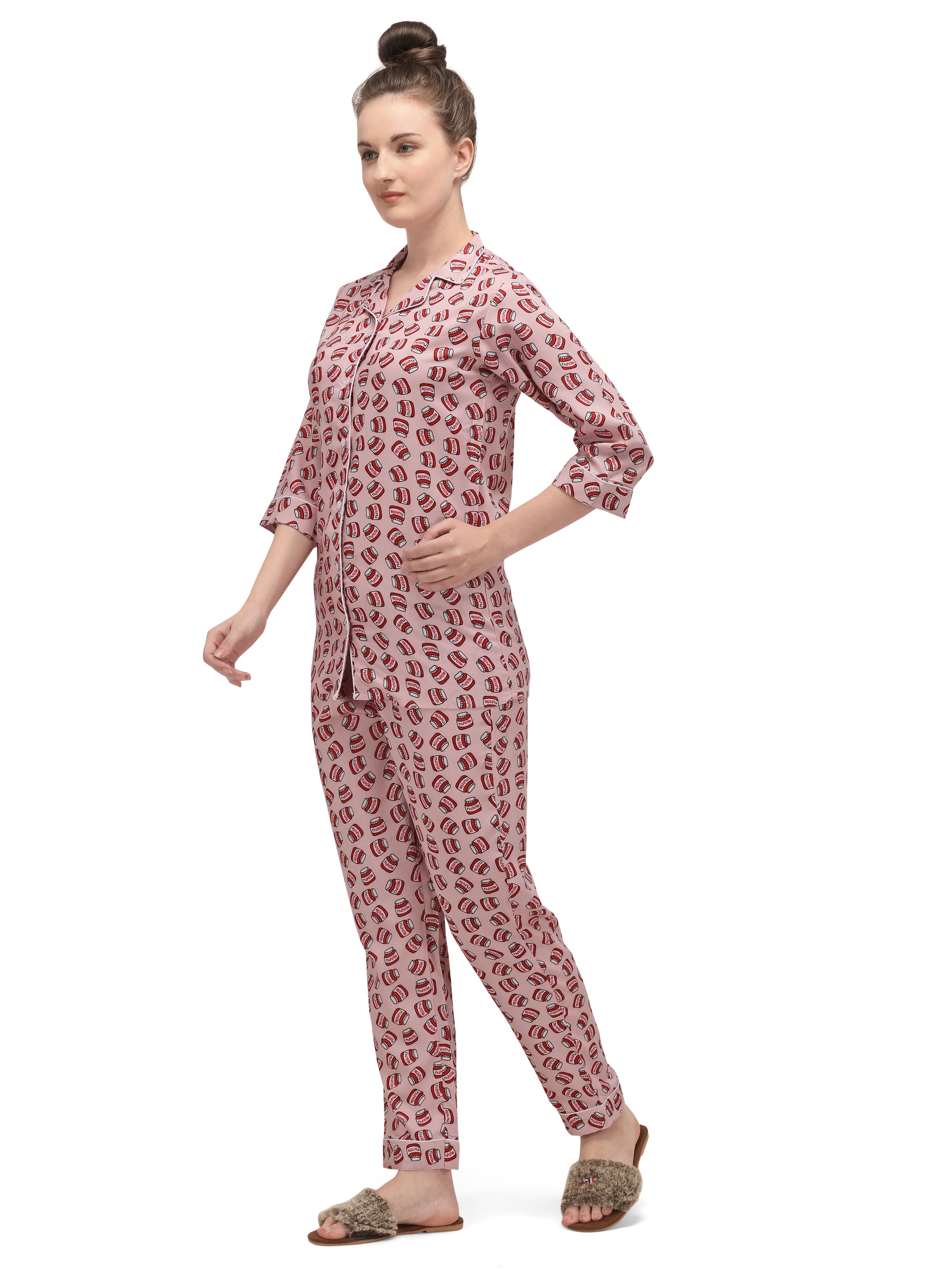 Printed Rayon Womens nightwear suit