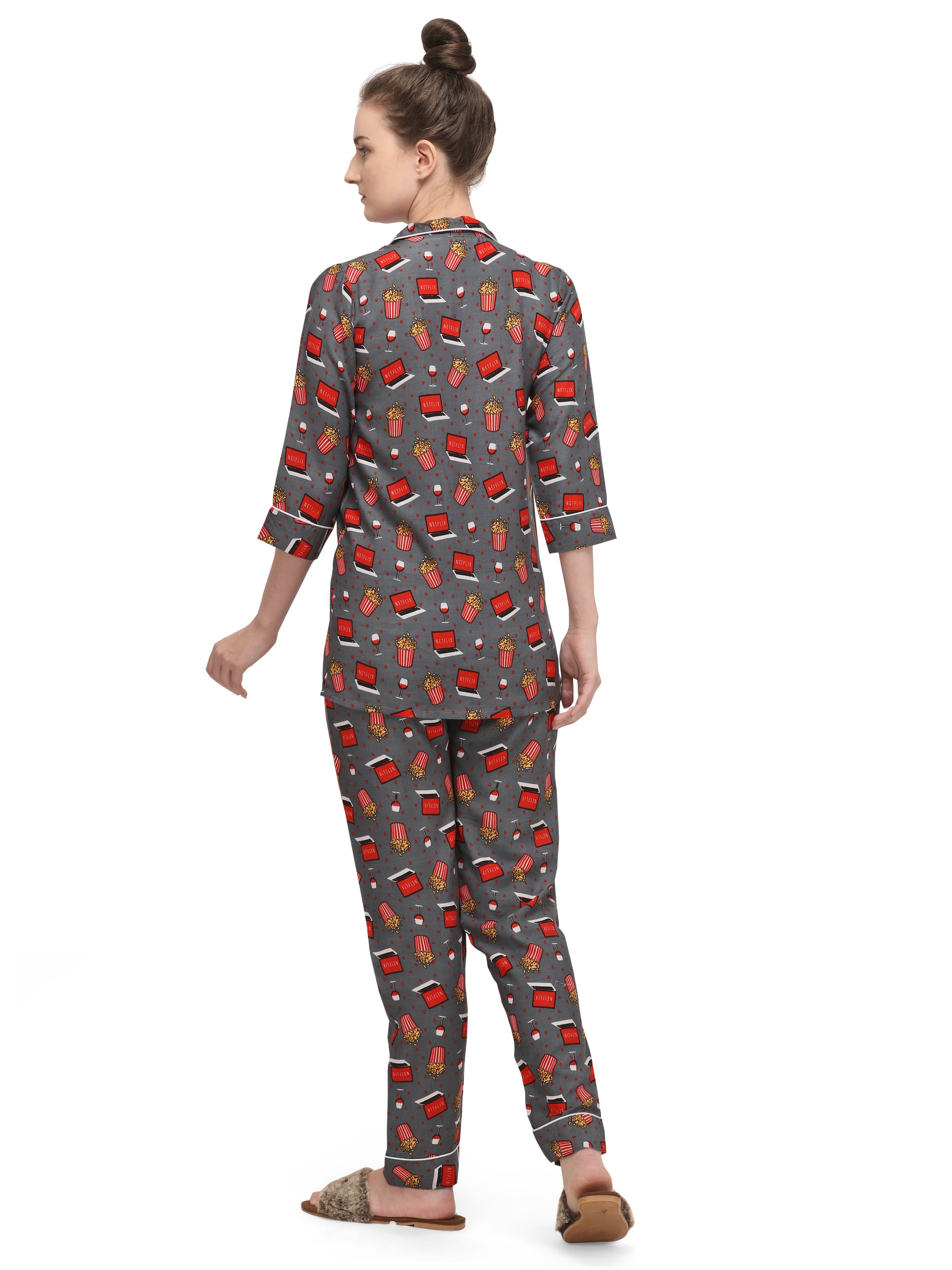 Rayon Netflix Printed Night Suit Set