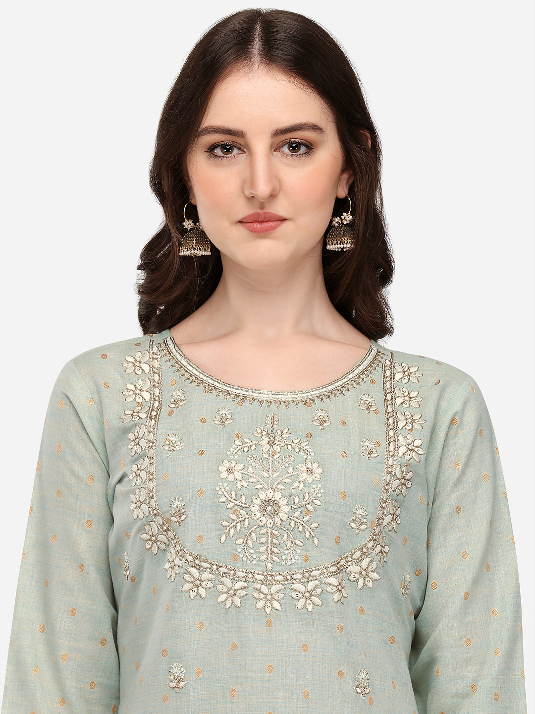 Embroidered Kurta with Pant & Dupatta Set