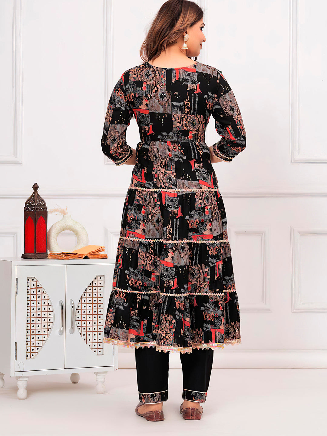 Embroidered & Printed Kurta with pant & dupatta luxury premium