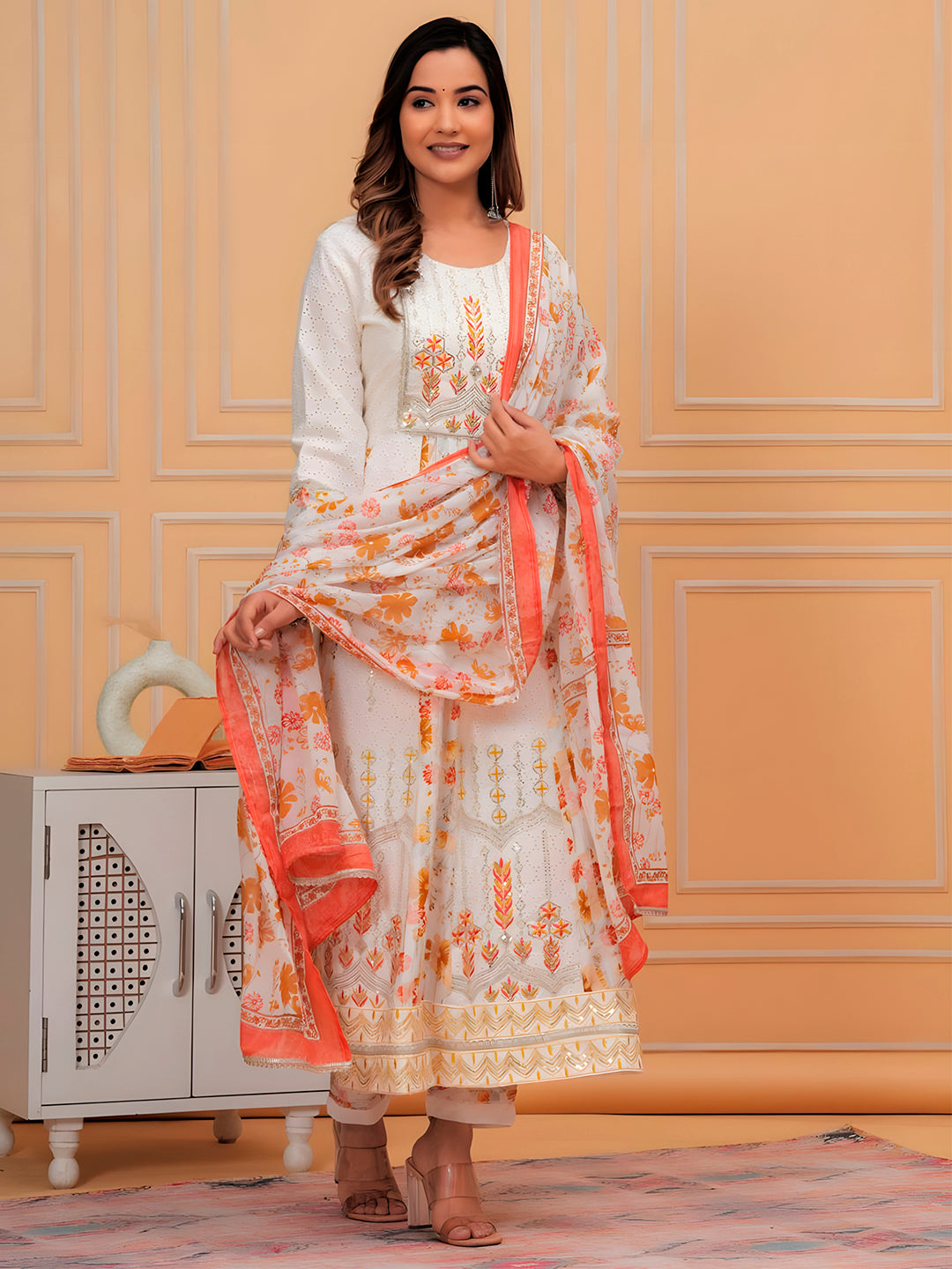 Embroidered & Chikankari & Printed Kurta with pant & dupatta premium Luxury