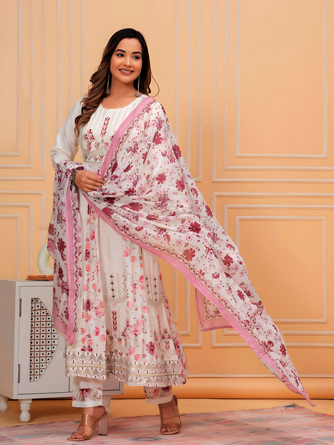 Embroidered & Chikankari & Printed Kurta with pant & dupatta premium Luxury