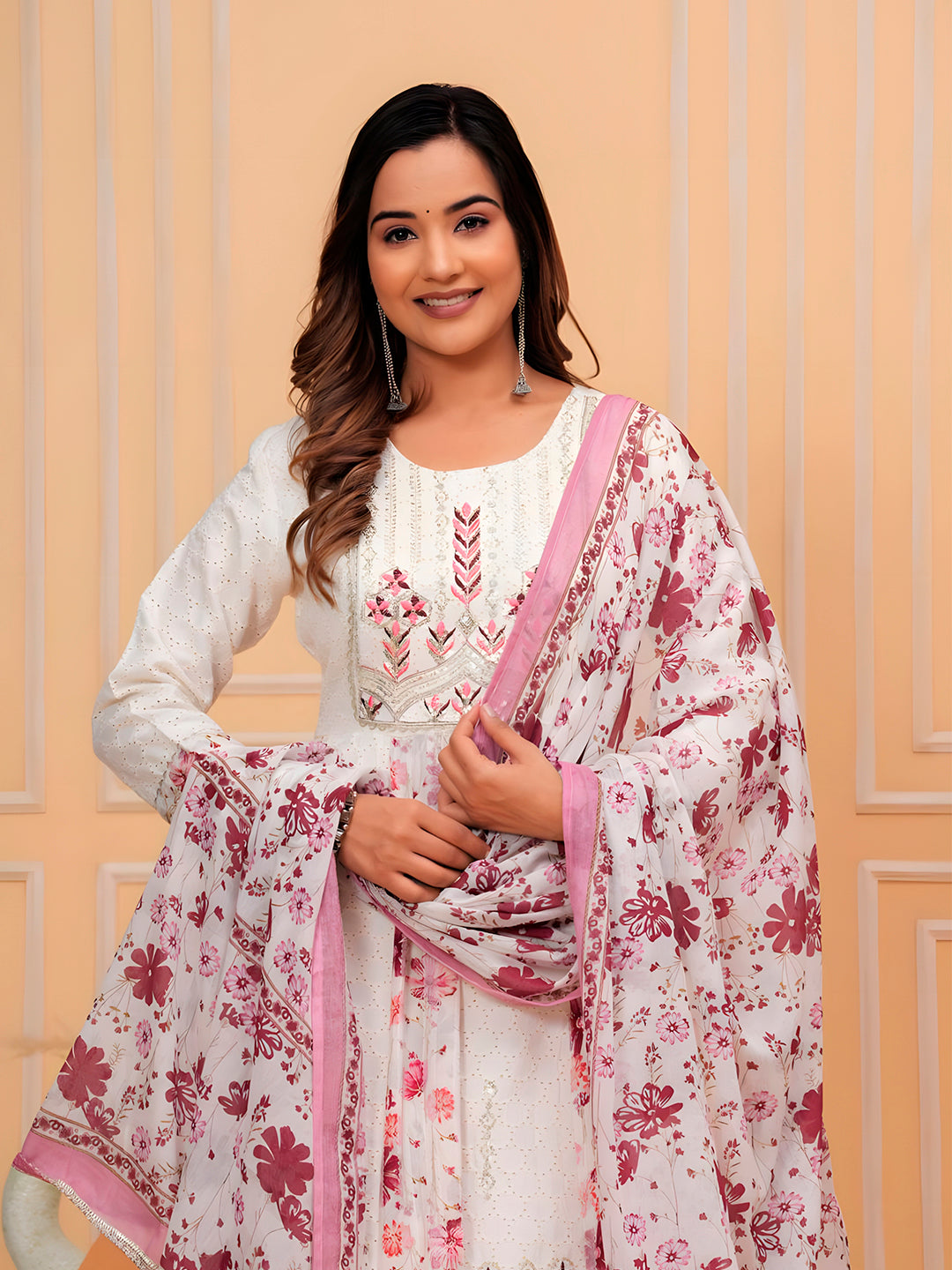 Embroidered & Chikankari & Printed Kurta with pant & dupatta premium Luxury