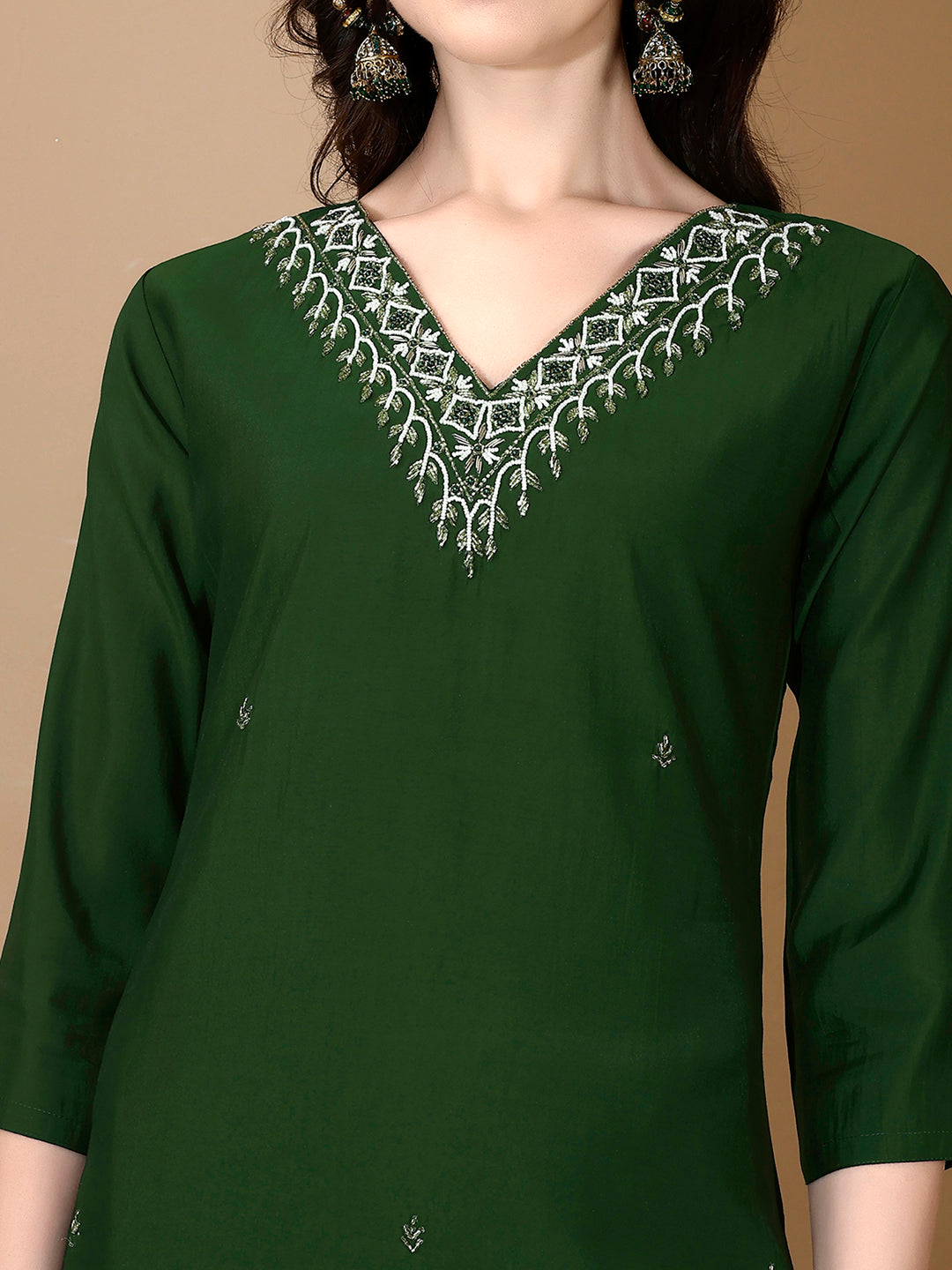 Hand embroidered Kurta with Pant & Dupatta Premium luxury