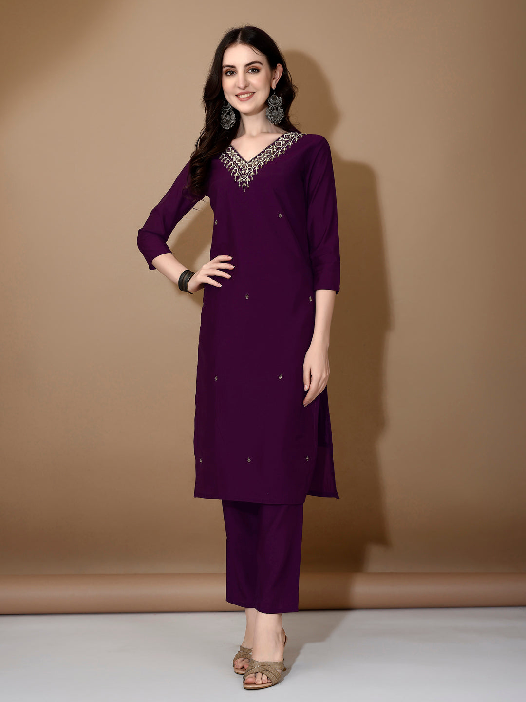 Hand embroidered Kurta with Pant & Dupatta Premium luxury