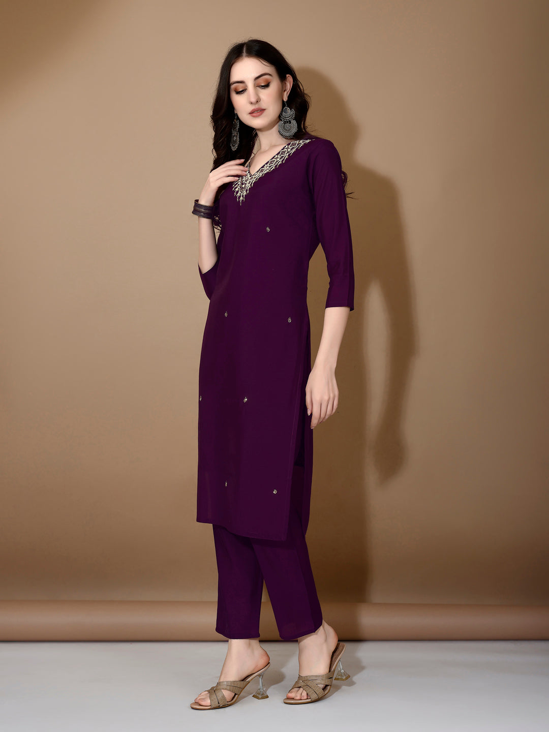 Hand embroidered Kurta with Pant & Dupatta Premium luxury