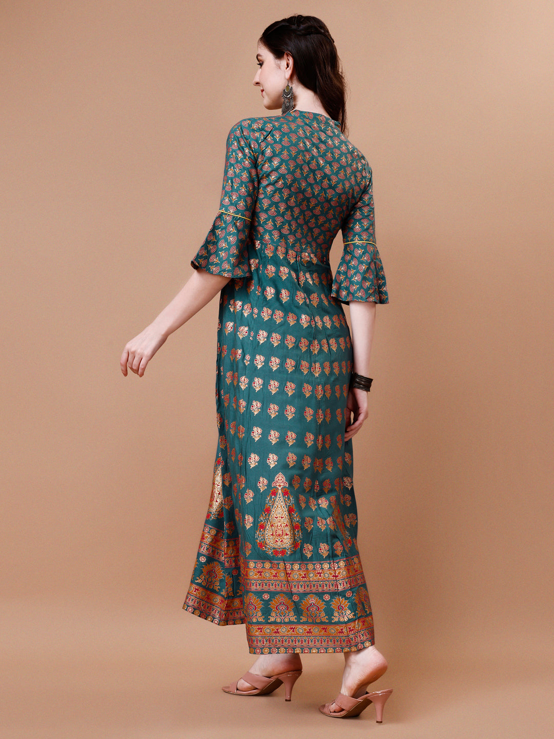 Rayon Ethnic Motifs Printed Flared Kurta