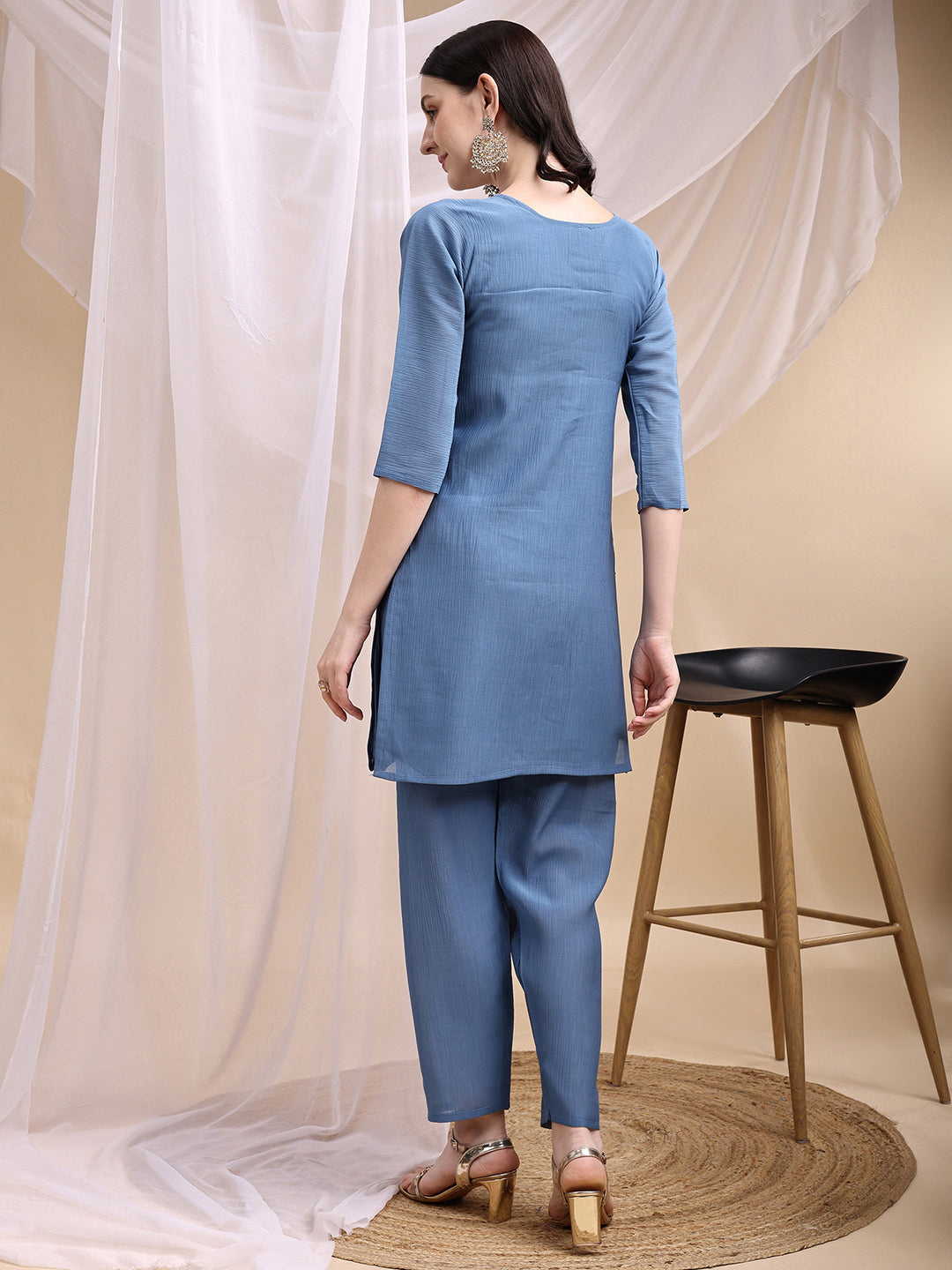 Hand Embroidered & Painted Kurta with Pant