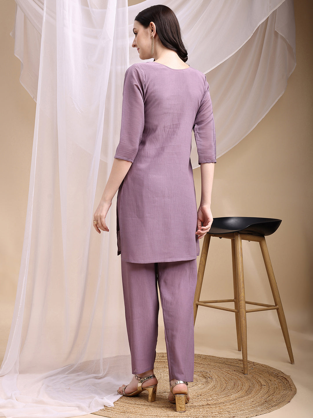 Hand Embroidered & Painted Kurta with Pant