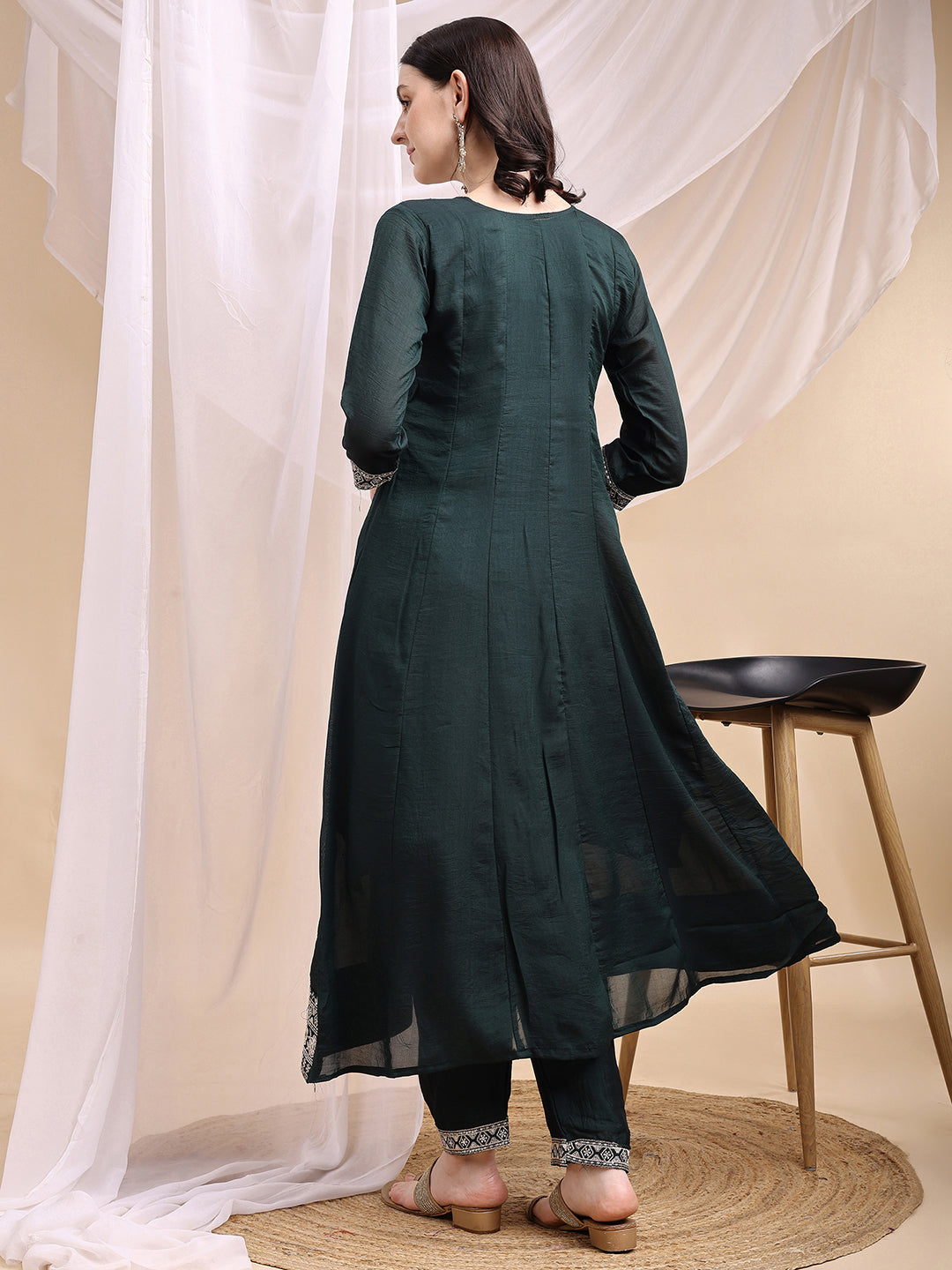 Embroidered Anarkali Kurta with Pant & Embroidered Dupatta