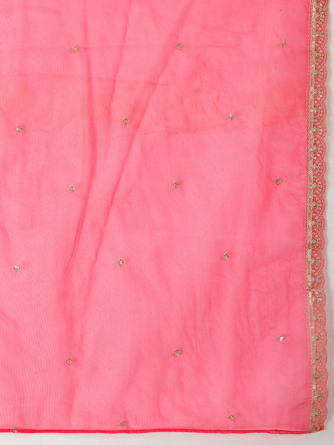 Sequin Embroidered Kurta with Pant & Embroidered Organza Dupatta