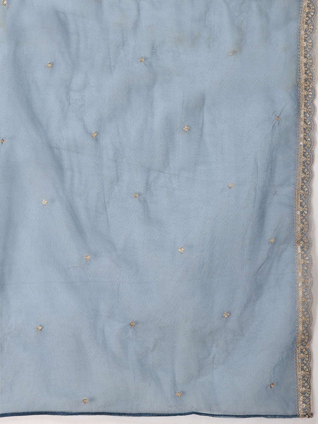 Sequin Embroidered Kurta with Pant & Embroidered Organza Dupatta