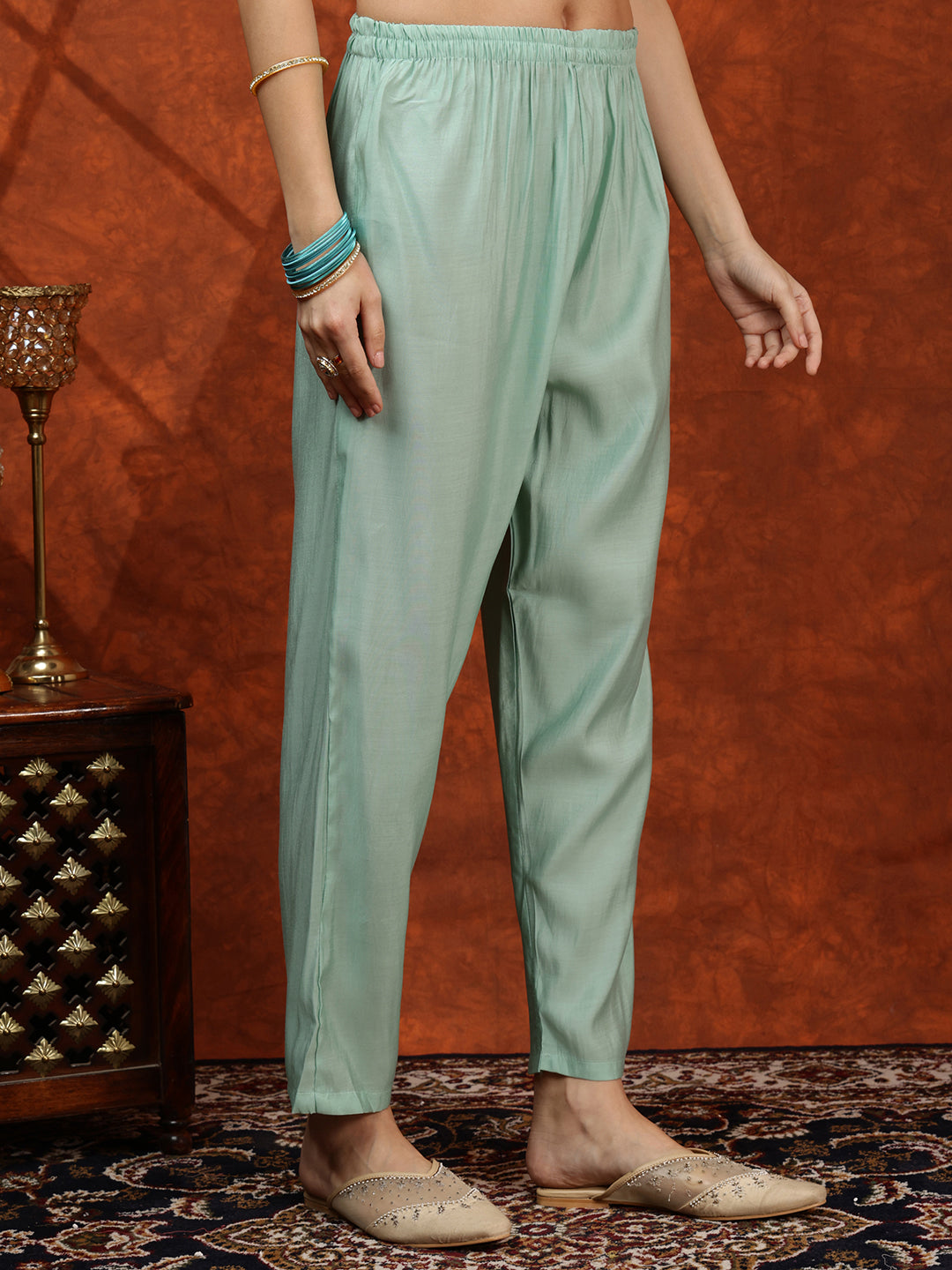 Sequined Embroidered Kurta with pant & Floral Printed Dupatta
