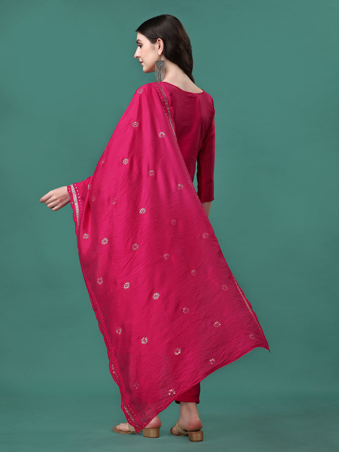 Hand Embroidered Kurta with pant & Embroidered Dupatta