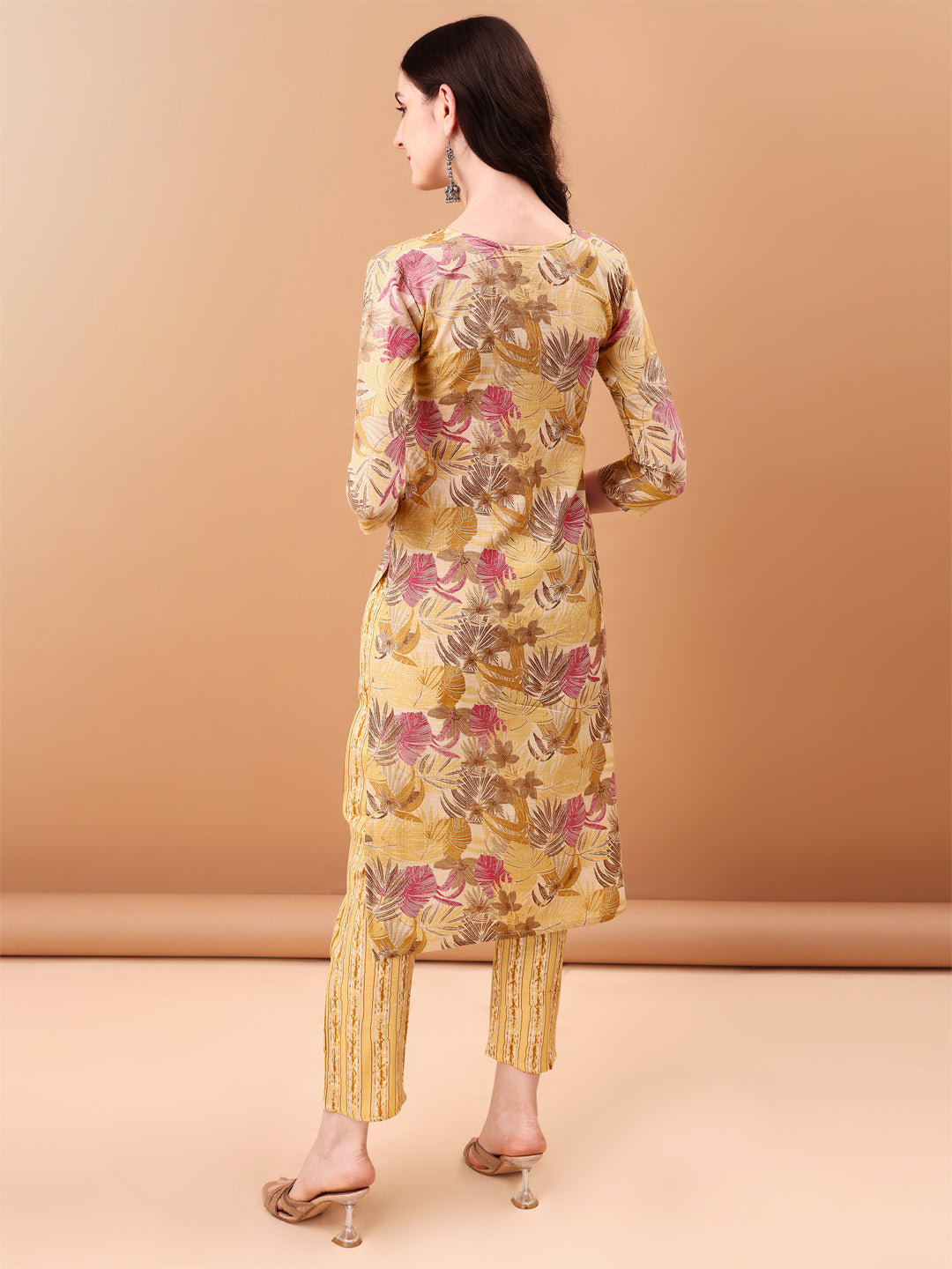 Embroidered & Botanical Printed Kurta with pant & Printed Dupatta