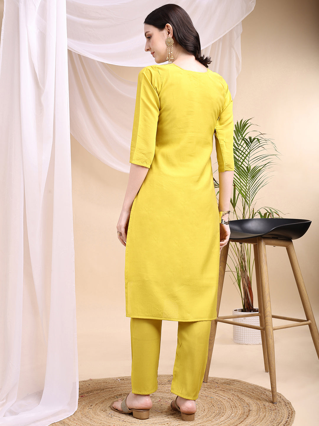 Embroidered Kurta with Pant & Printed Dupatta
