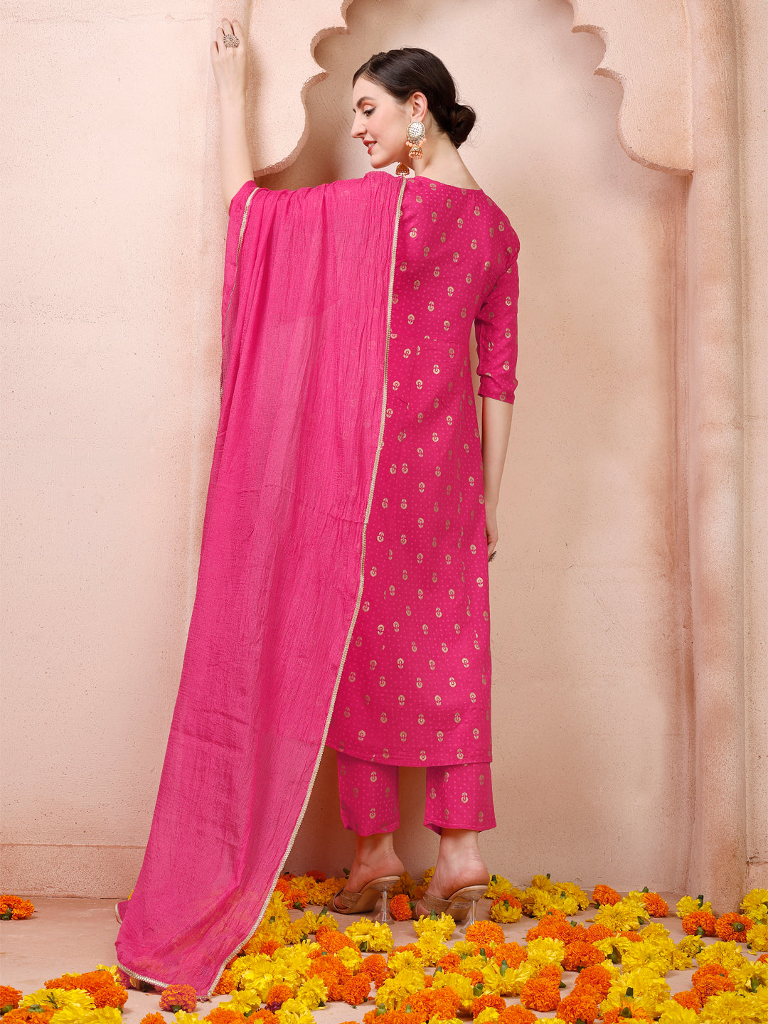 Nayra Cut Embroidered Kurta with Pant and Dupatta set