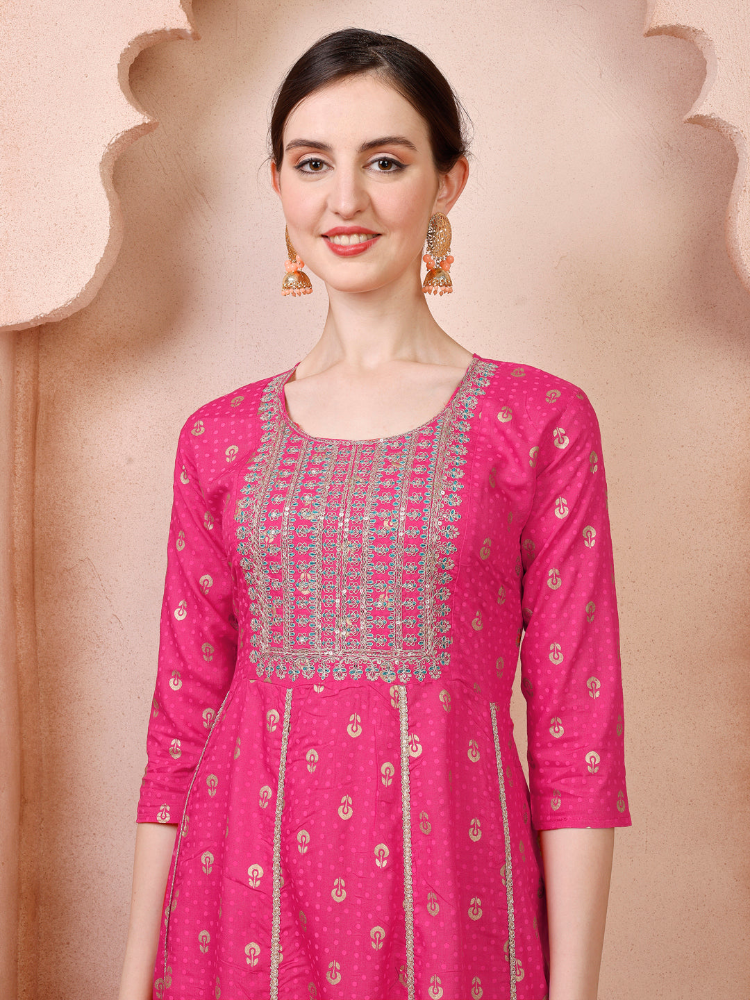 Nayra Cut Embroidered Kurta with Pant and Dupatta set