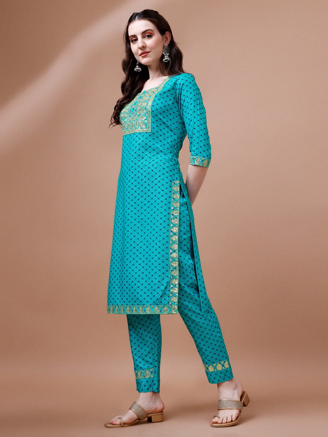 Embroidered & Quirky Printed Kurta with pant & dupatta