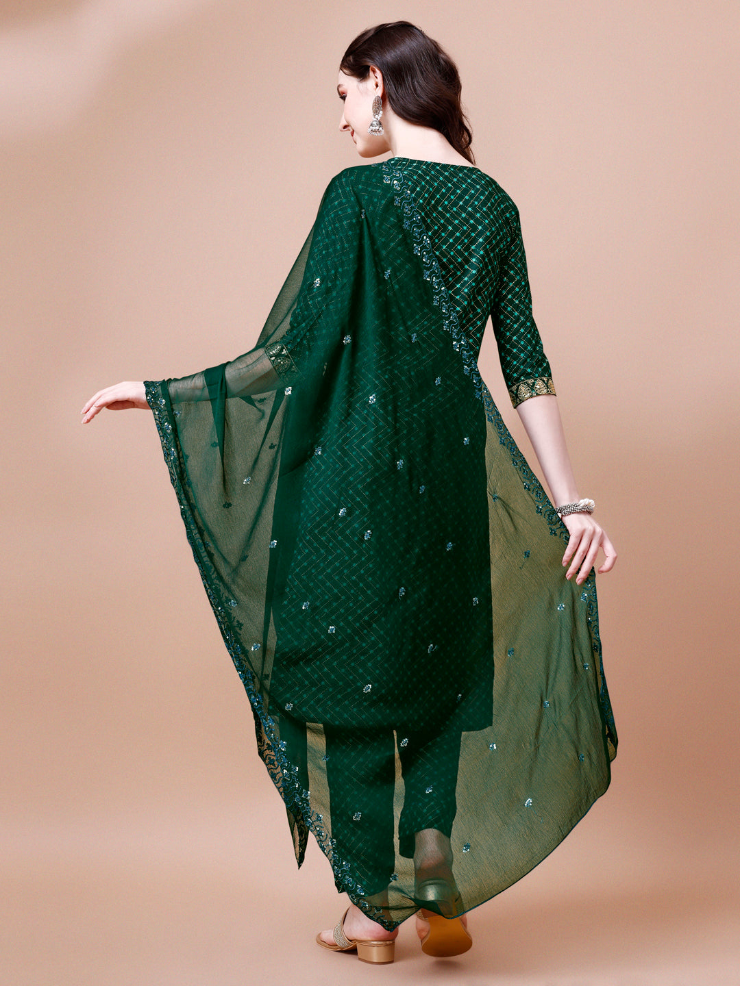 Embroidered & Quirky Printed Kurta with pant & dupatta