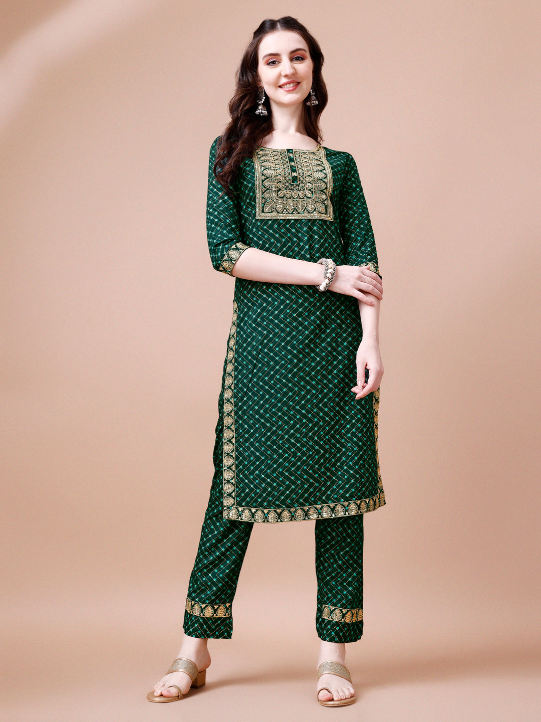 Embroidered & Quirky Printed Kurta with pant & dupatta