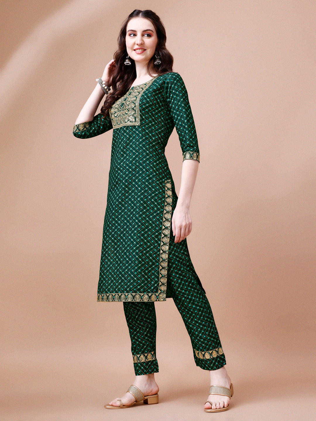 Embroidered & Quirky Printed Kurta with pant & dupatta