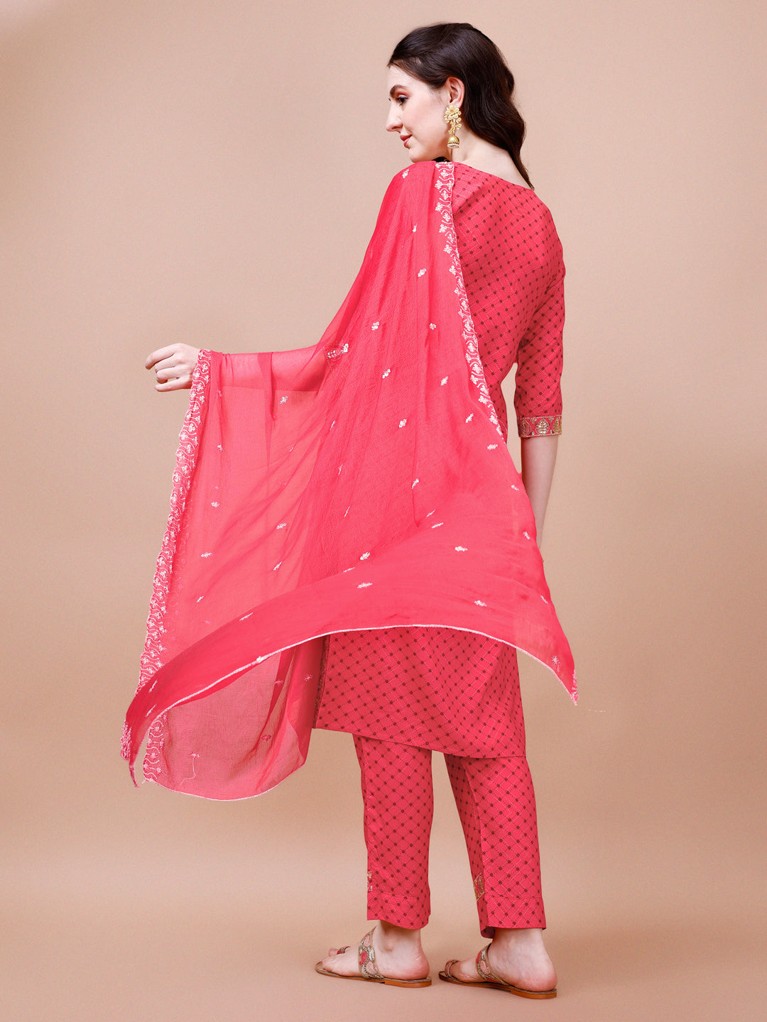 Embroidered & Quirky Printed Kurta with pant & dupatta