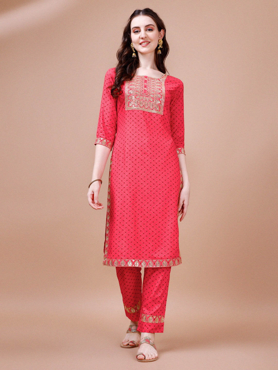 Embroidered & Quirky Printed Kurta with pant & dupatta