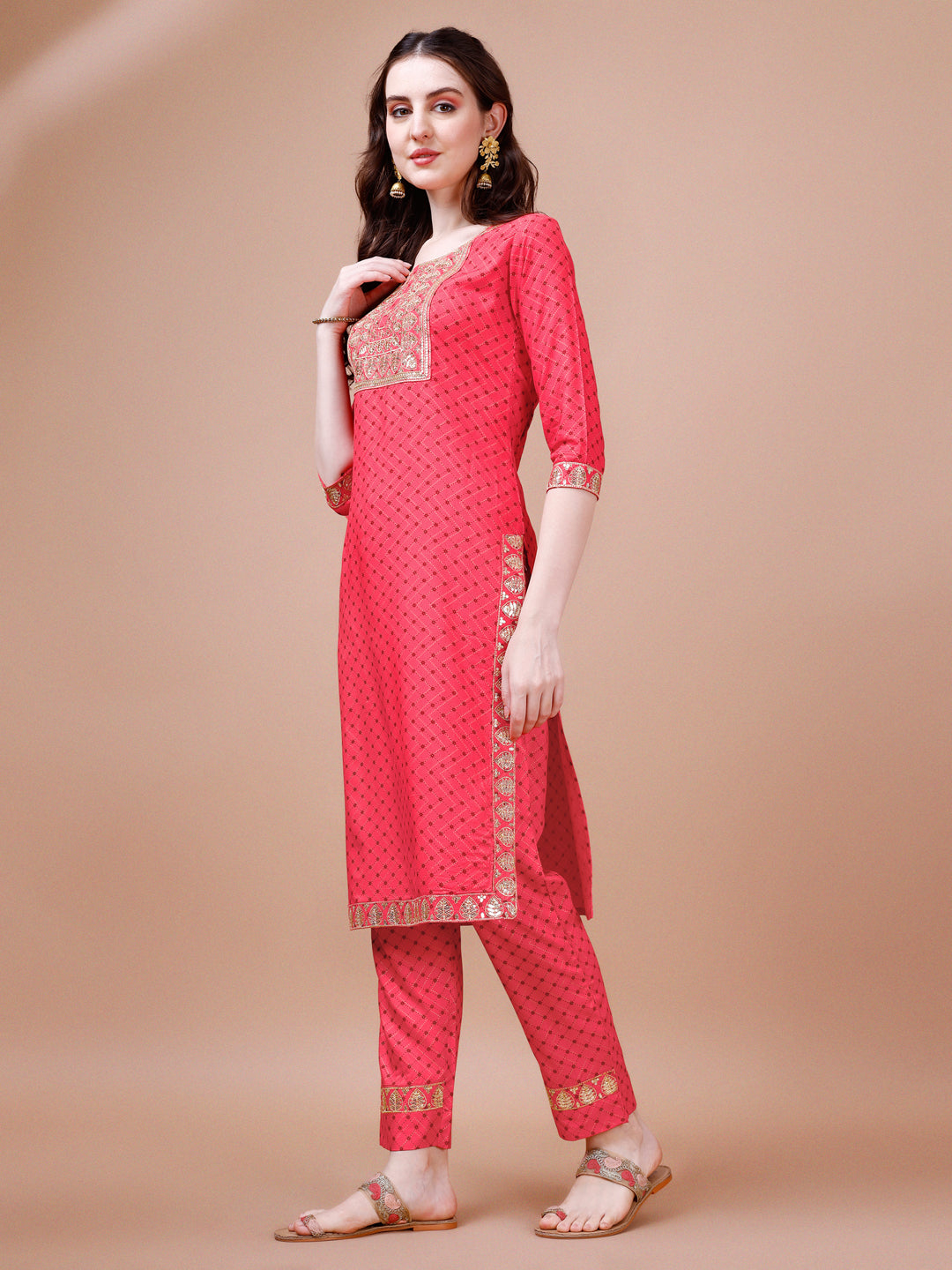 Embroidered & Quirky Printed Kurta with pant & dupatta