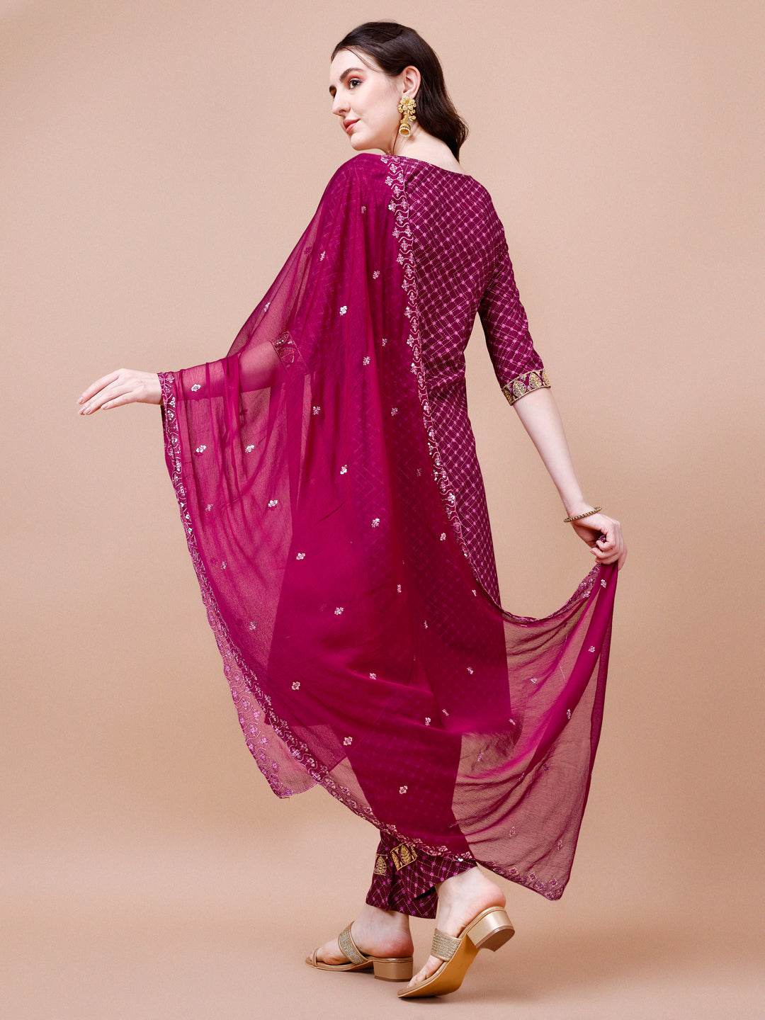 Embroidered & Quirky Printed Kurta with pant & dupatta