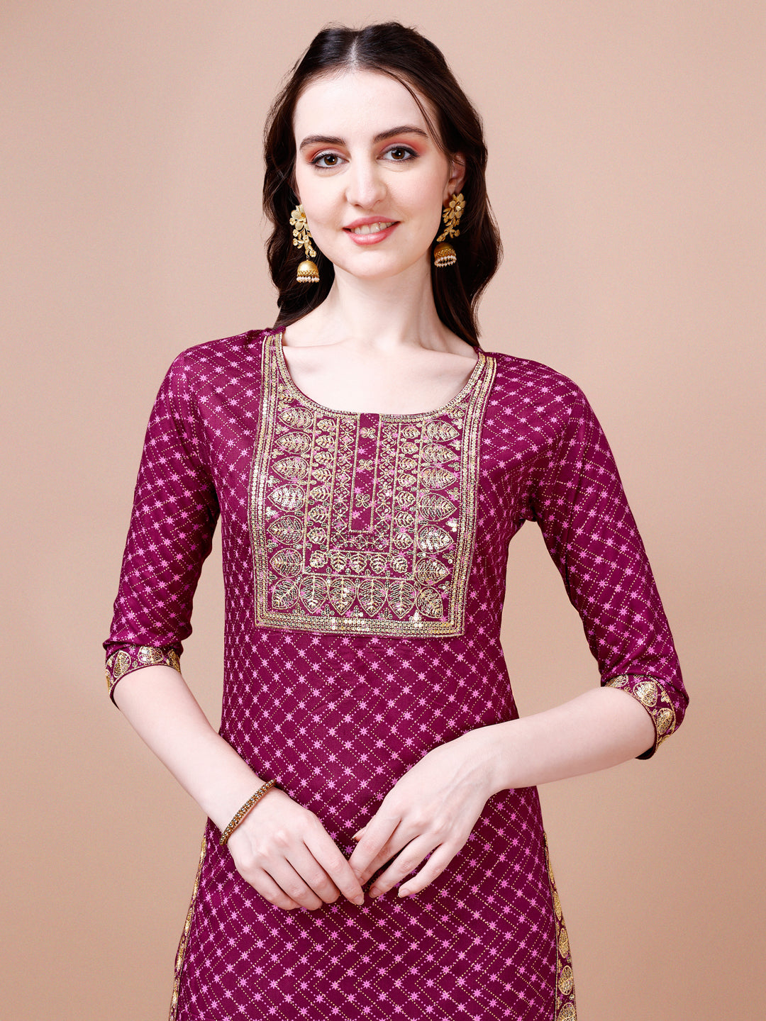 Embroidered & Quirky Printed Kurta with pant & dupatta