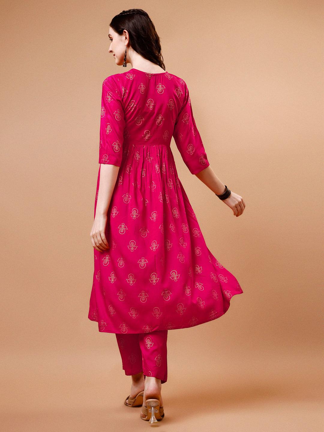 Alia Cut Embroidered & printed Kurta with pant & dupatta