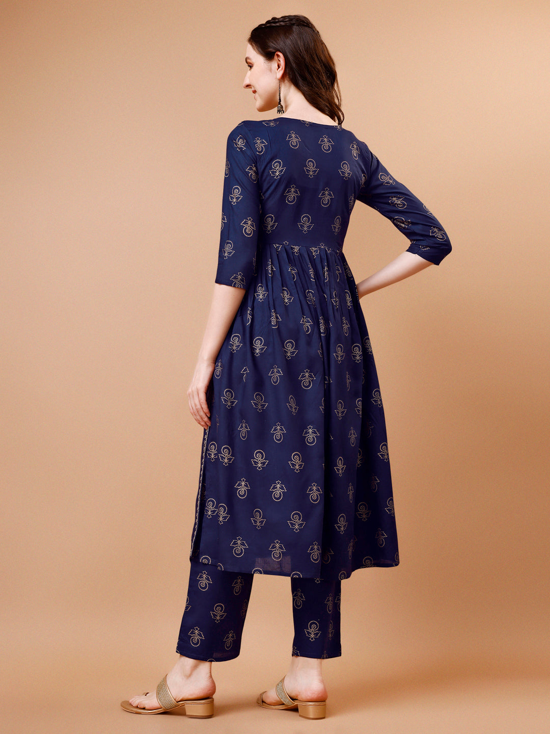 Alia Cut Embroidered & printed Kurta with pant & dupatta