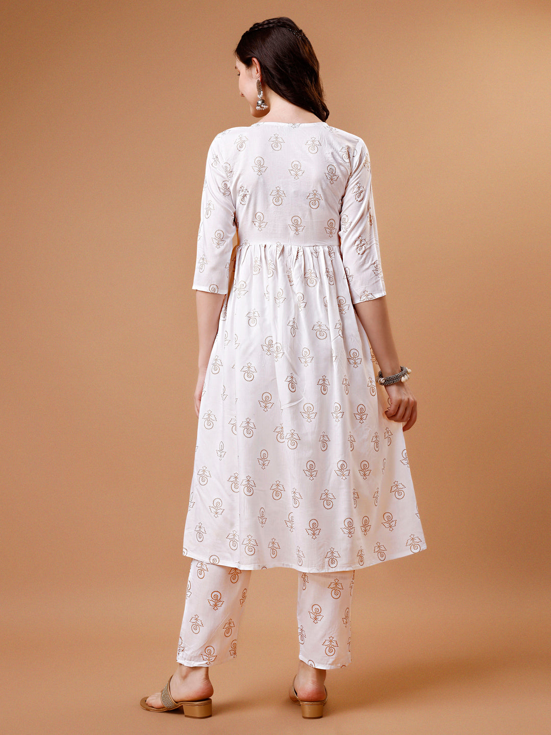 Alia Cut Embroidered & printed Kurta with pant & dupatta