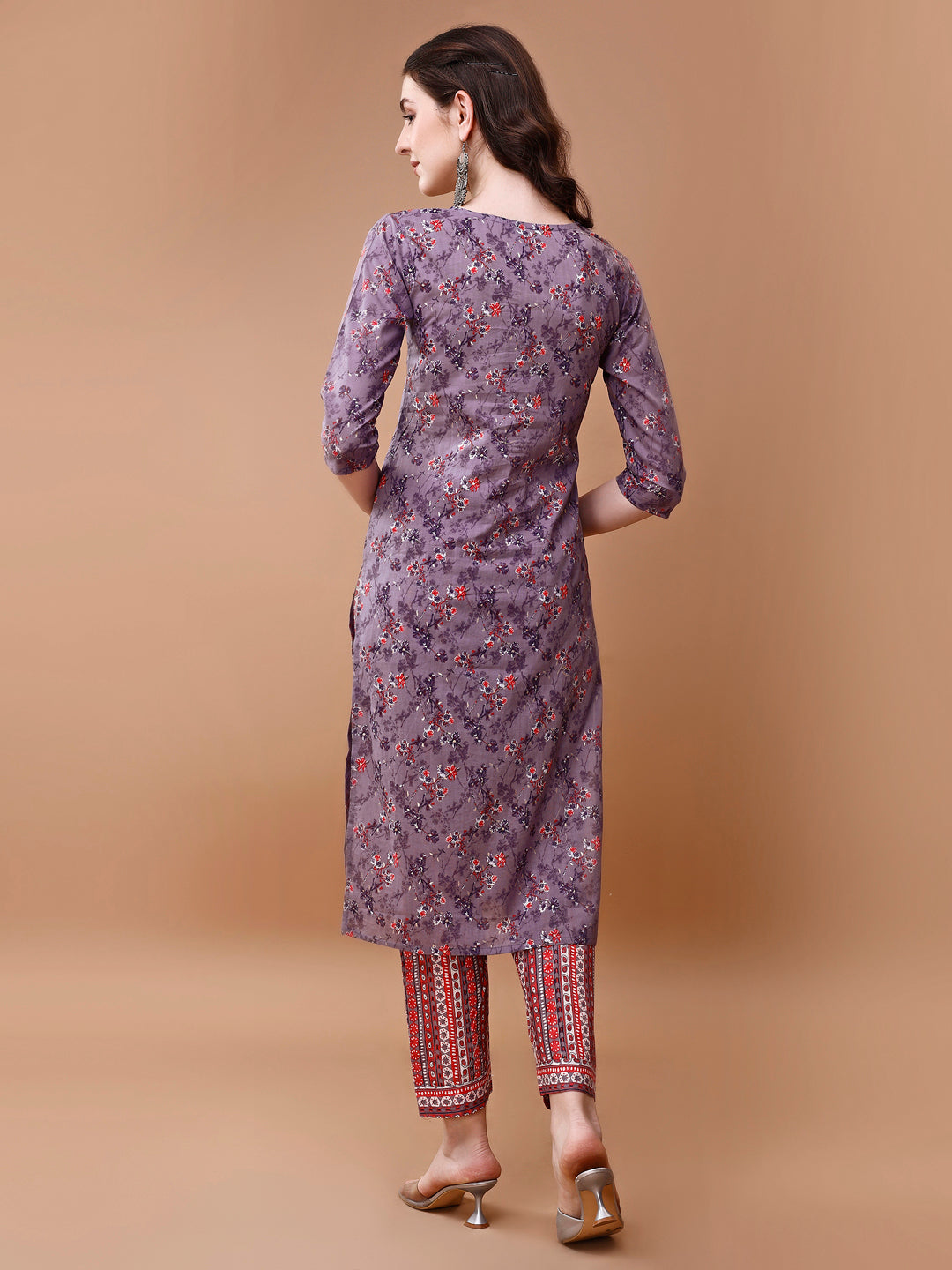 Embroidered and Floral Printed Kurta with pant & dupatta