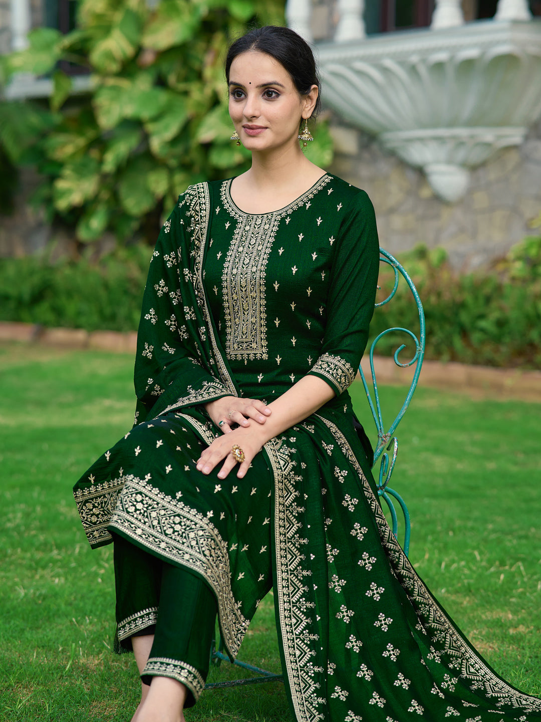 Embroidered kurta with pant & Embroidered Dupatta