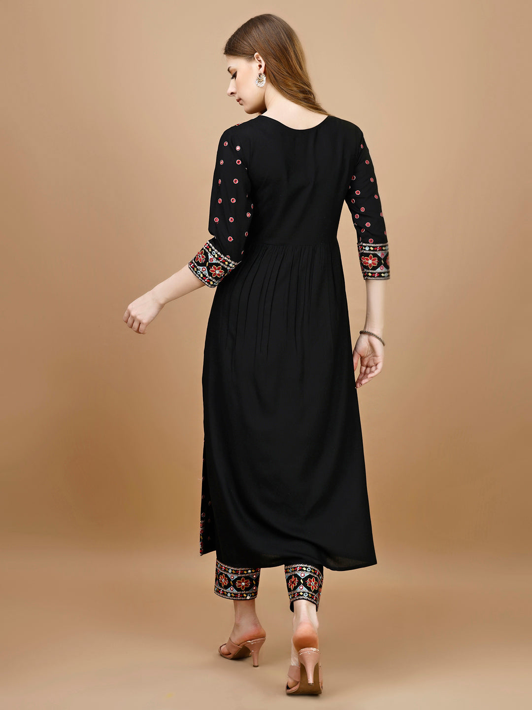 Alia Cut Mirror embroidered Kurta with embroidered Pant & Dupatta