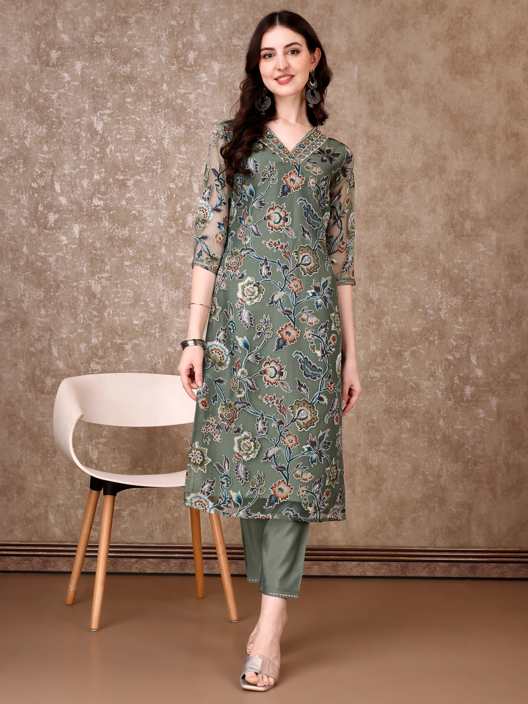brasso dress designs R3G Fashion Design No-003 Knee Length Brasso Frock Catalog Collection