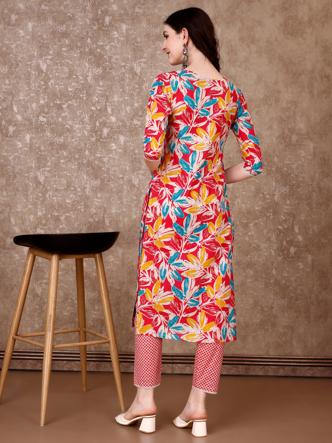 Floral Printed Cotton Kurta with pant & Dupatta